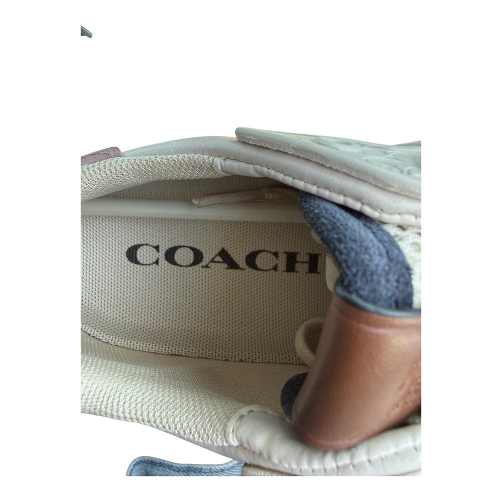 Coach Chalk Dusty Rose C143 GLT LTR Leather Sneakers 5.5 Designer Luxury NIB - Picture 3 of 15
